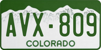 CO license plate AVX809