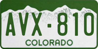 CO license plate AVX810