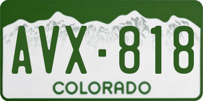 CO license plate AVX818