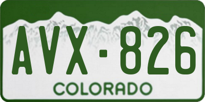 CO license plate AVX826
