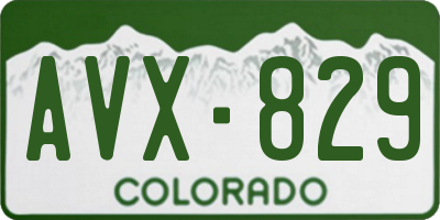 CO license plate AVX829