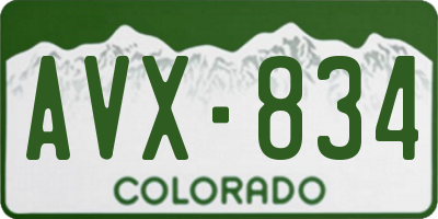 CO license plate AVX834