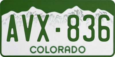 CO license plate AVX836