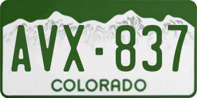 CO license plate AVX837