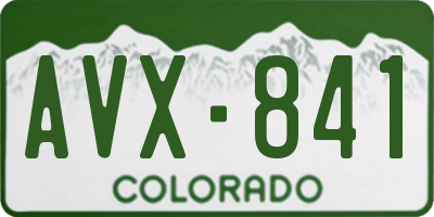 CO license plate AVX841
