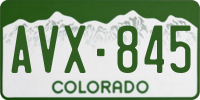 CO license plate AVX845