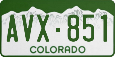 CO license plate AVX851