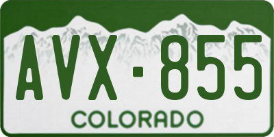 CO license plate AVX855