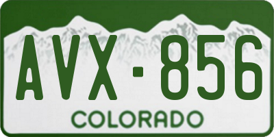 CO license plate AVX856