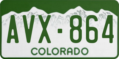 CO license plate AVX864