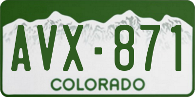 CO license plate AVX871