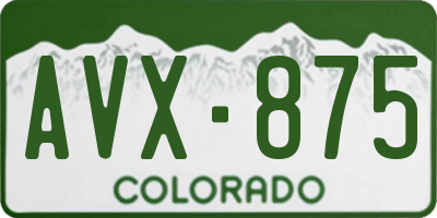 CO license plate AVX875