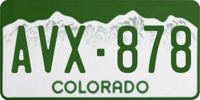 CO license plate AVX878