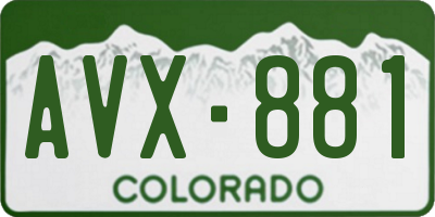 CO license plate AVX881