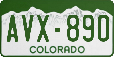 CO license plate AVX890