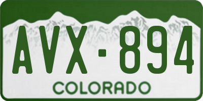 CO license plate AVX894