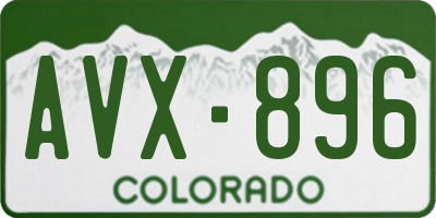 CO license plate AVX896