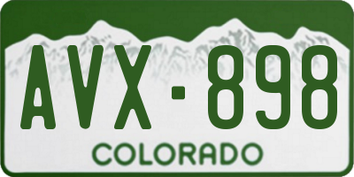 CO license plate AVX898
