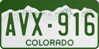 CO license plate AVX916