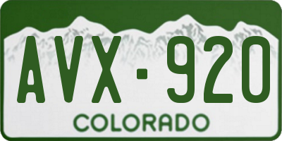 CO license plate AVX920