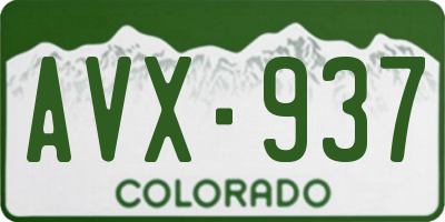 CO license plate AVX937