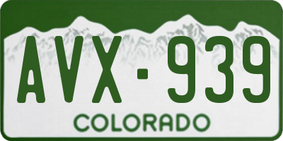 CO license plate AVX939