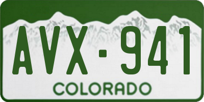 CO license plate AVX941