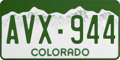 CO license plate AVX944