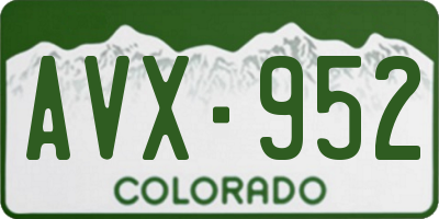 CO license plate AVX952