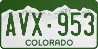 CO license plate AVX953
