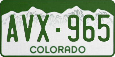 CO license plate AVX965