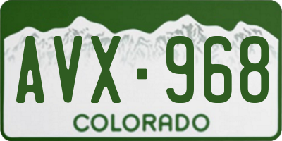 CO license plate AVX968