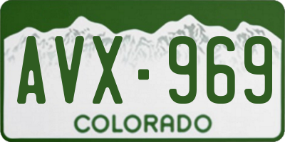 CO license plate AVX969