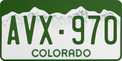 CO license plate AVX970