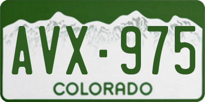CO license plate AVX975