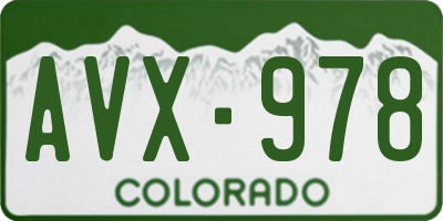 CO license plate AVX978