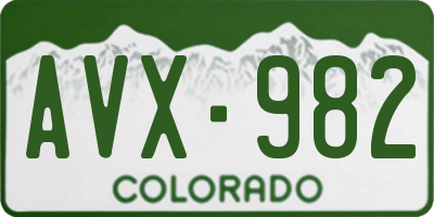 CO license plate AVX982