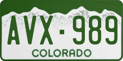 CO license plate AVX989