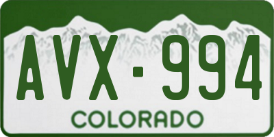 CO license plate AVX994