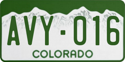 CO license plate AVY016