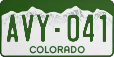 CO license plate AVY041