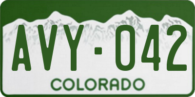 CO license plate AVY042