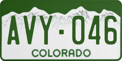 CO license plate AVY046