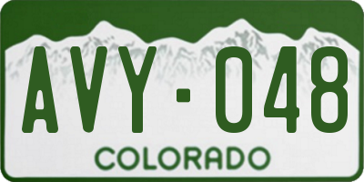 CO license plate AVY048