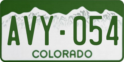 CO license plate AVY054