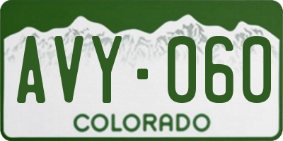 CO license plate AVY060