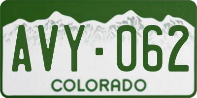 CO license plate AVY062