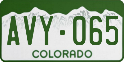 CO license plate AVY065