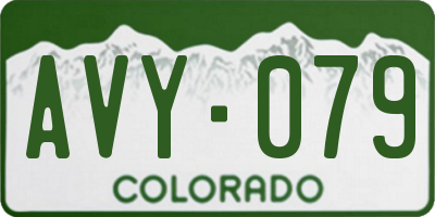 CO license plate AVY079