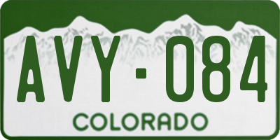 CO license plate AVY084